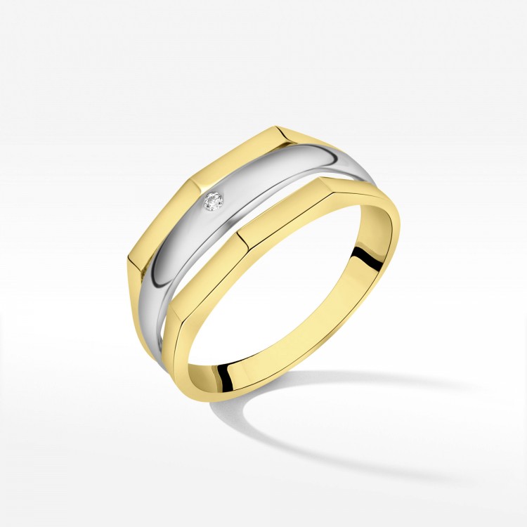 Pierścionek ze złota z cyrkonią