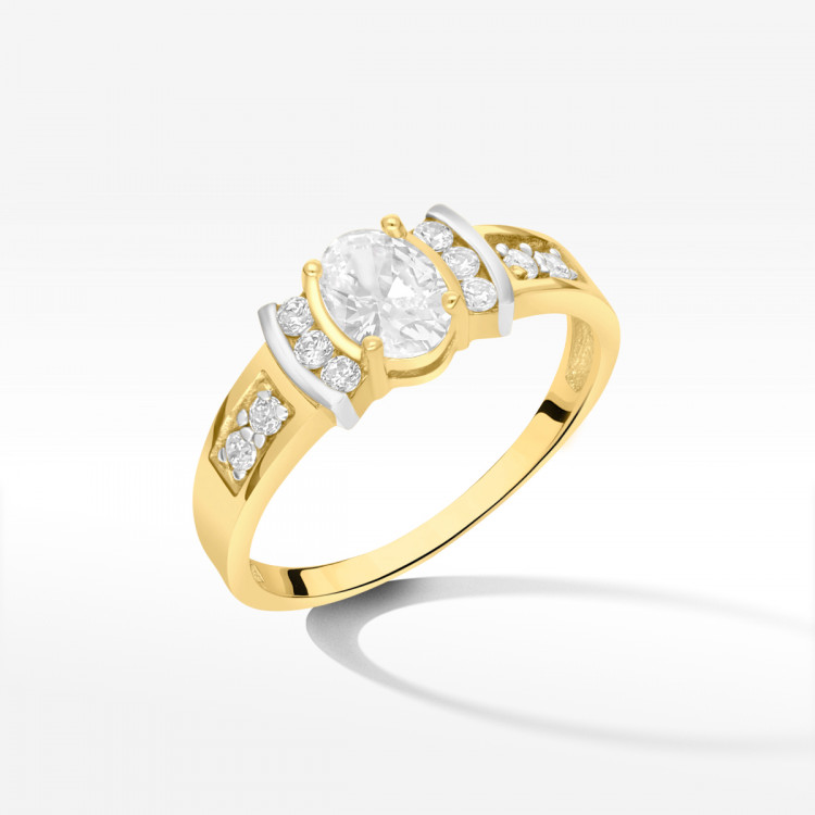 Pierścionek ze złota z cyrkoniami