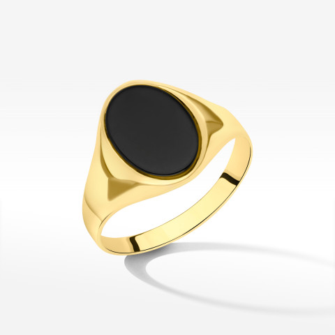 Sygnet ze złota z onyksem