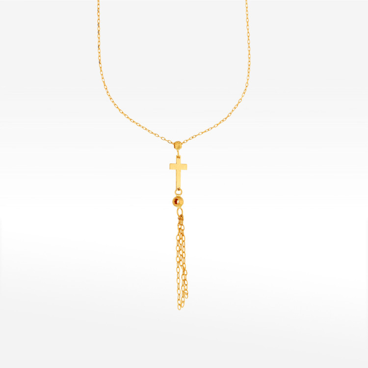 Naszyjnik ze złota z krzyżykiem 45cm