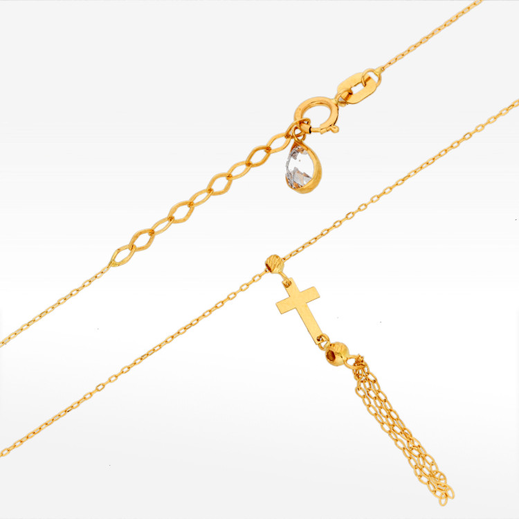 Naszyjnik ze złota z krzyżykiem 45cm