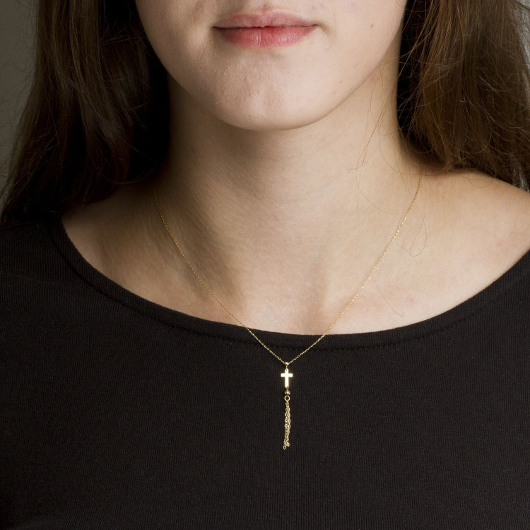 Naszyjnik ze złota z krzyżykiem 45cm