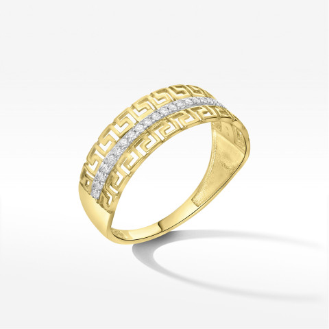 Pierścionek ze złota z wzorem greckim