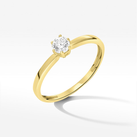 Pierścionek ze złota z cyrkonią
