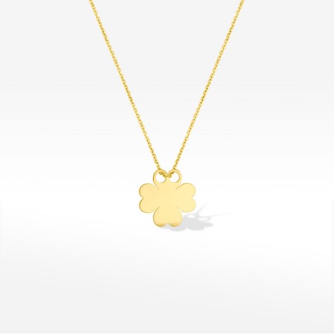 Naszyjnik ze złota z koniczynką 45cm