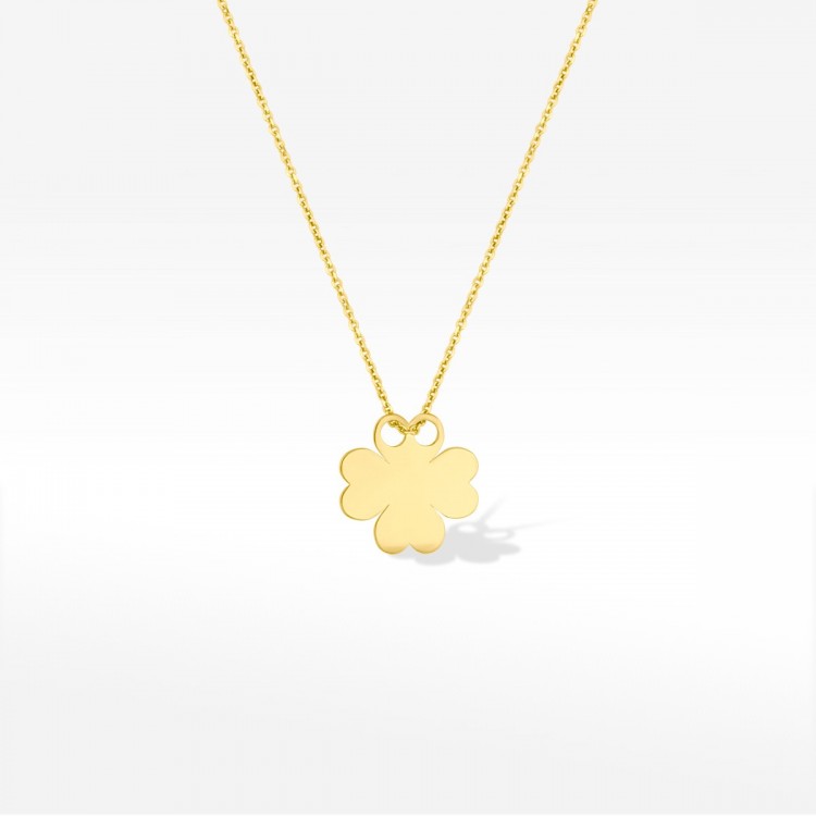 Naszyjnik ze złota z koniczynką 45cm