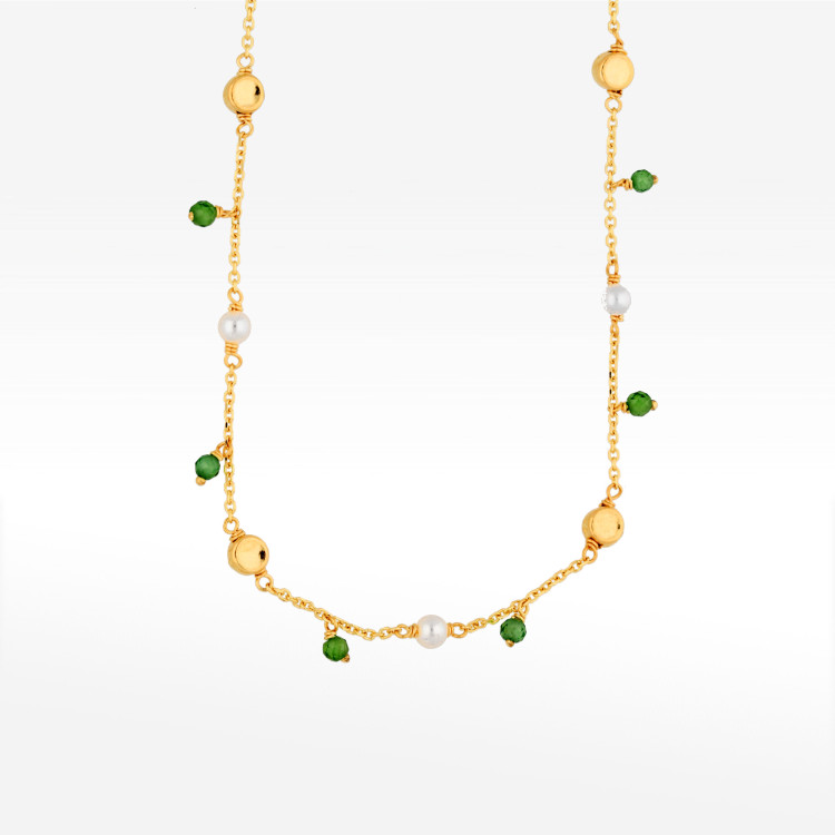 Dall'acqua Naszyjnik ze złota szmaragd 42-45cm