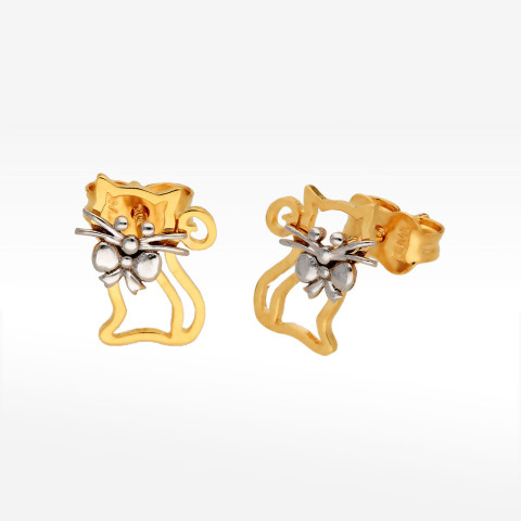 Kolczyki ze złota kot