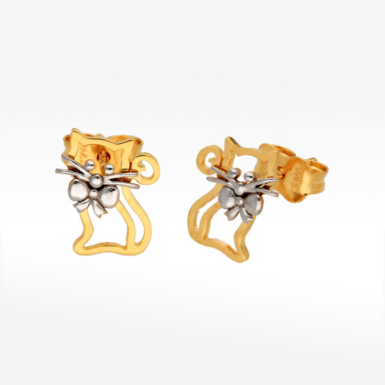 Kolczyki ze złota kot