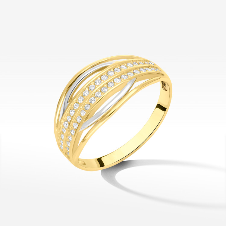 Pierścionek ze złota z cyrkoniami