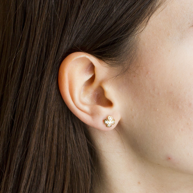 Kolczyki ze złota kwiatki