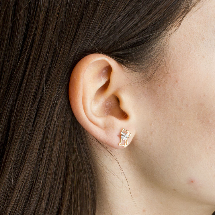 Kolczyki ze złota kot