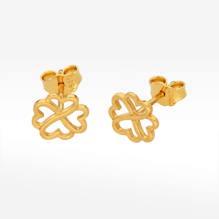 Kolczyki ze złota koniczynka