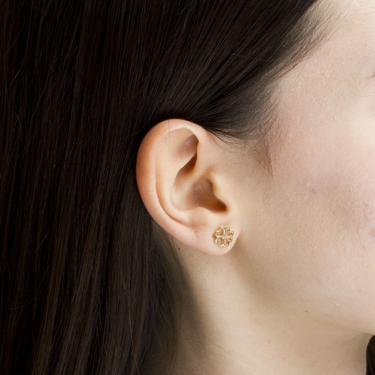 Kolczyki ze złota koniczynka