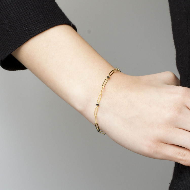 Bransoletka ze złota z hematytami