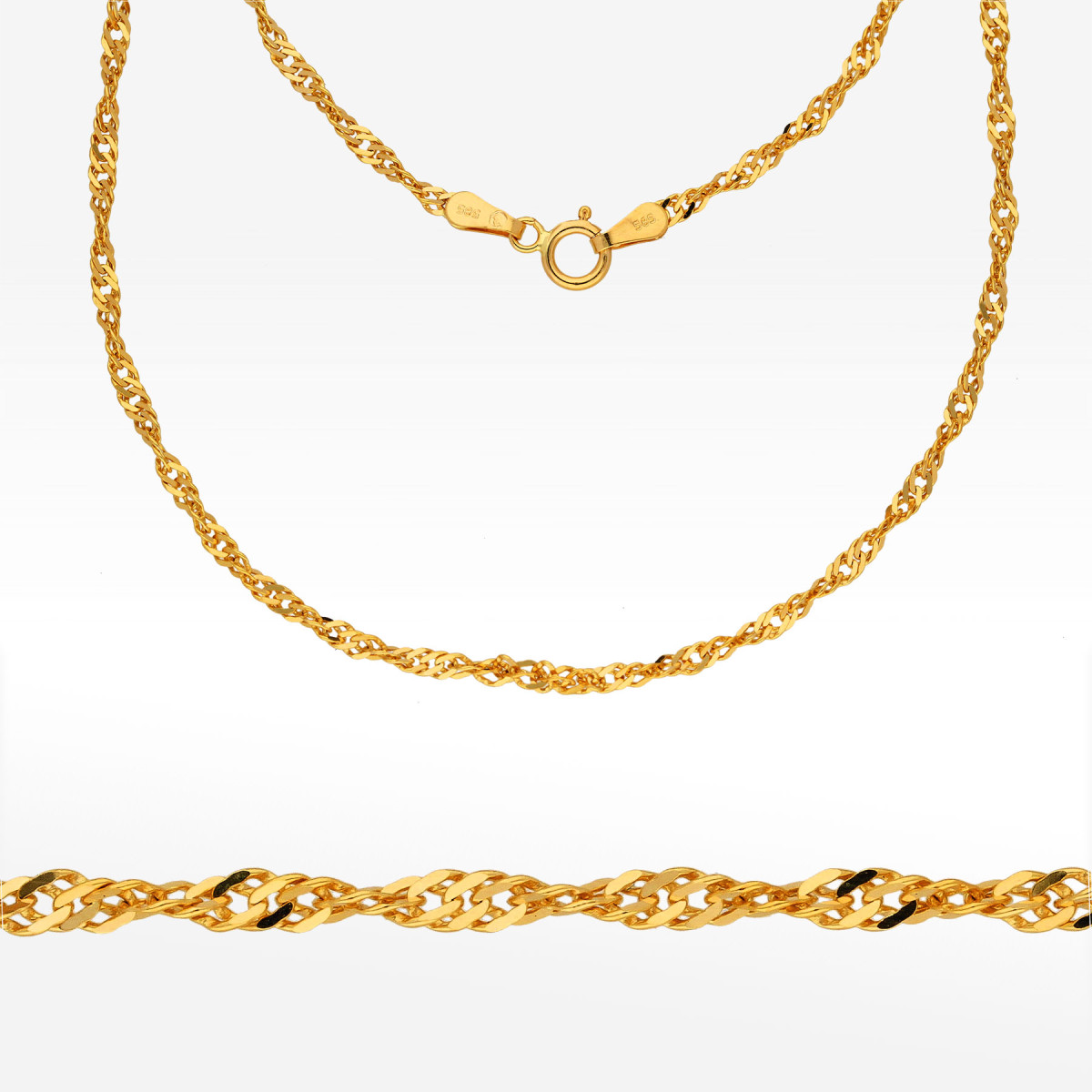 Łańcuszek ze złota singapur pełny