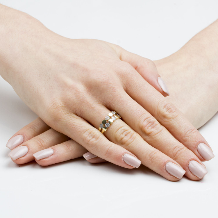 Pierścionek ze złota z cyrkoniami