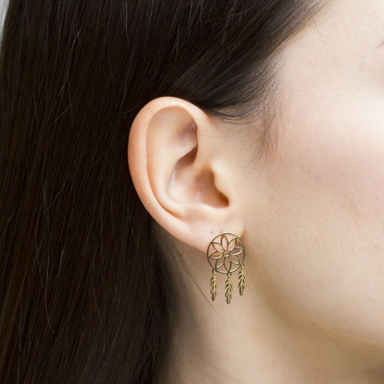 Kolczyki ze złota łapacz snów