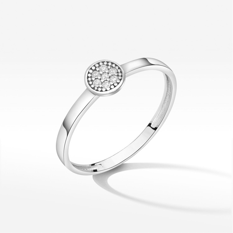 Pierścionek ze złota z cyrkoniami