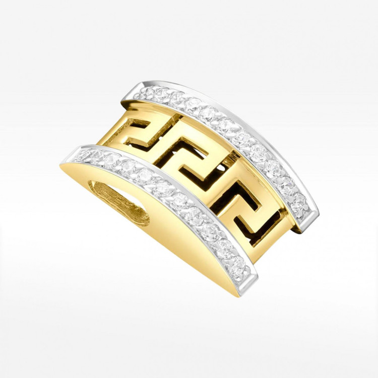 Zawieszka ze złota wzór grecki z cyrkoniami