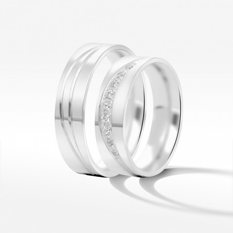Obrączki ślubne z białego złota 5.5mm płaskie