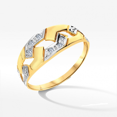 Pierścionek ze złota z cyrkoniami