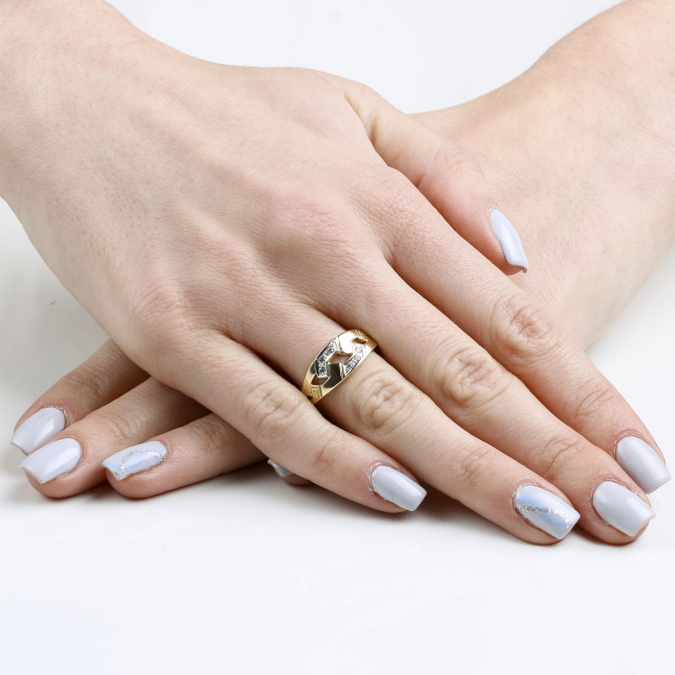 Pierścionek ze złota z cyrkoniami