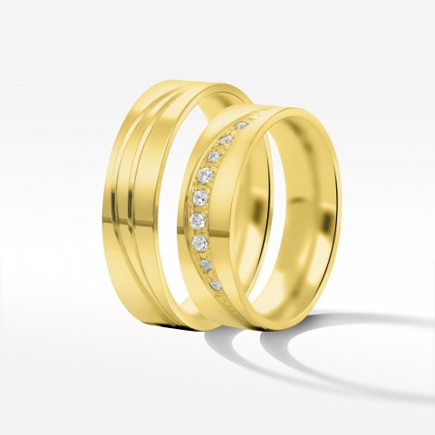 Obrączki ślubne z żółtego złota 5.5mm płaskie