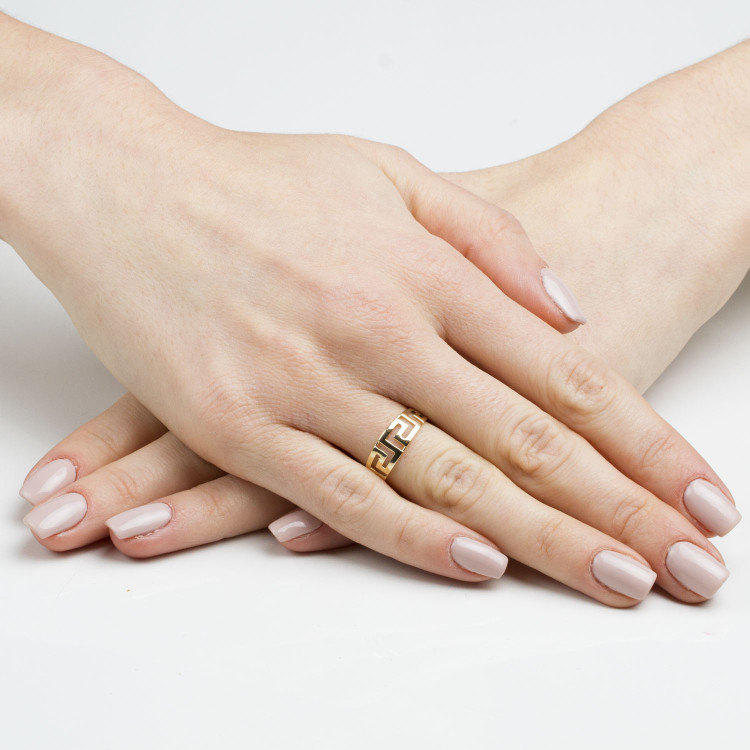 Pierścionek ze złota wzór grecki