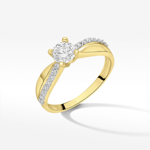 Pierścionek ze złota z cyrkoniami