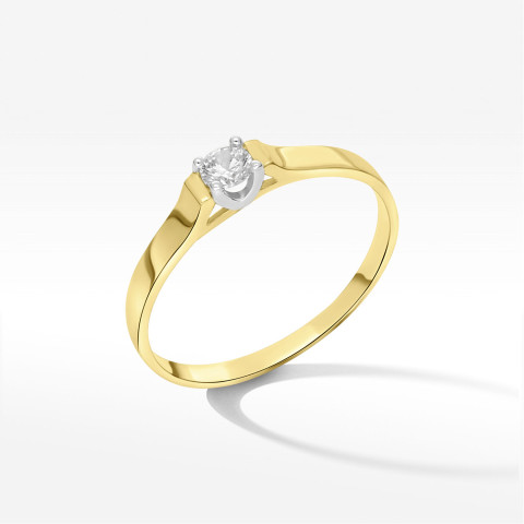 Pierścionek ze złota z cyrkonią