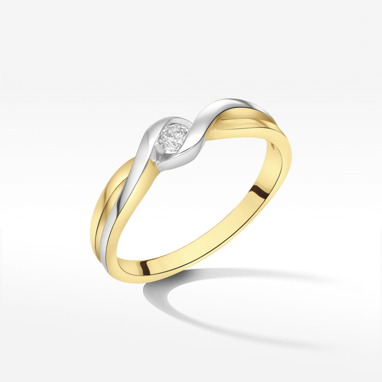 Pierścionek ze złota z cyrkonią