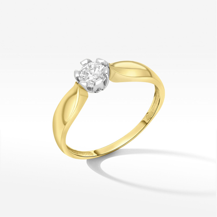 Pierścionek ze złota z cyrkonią