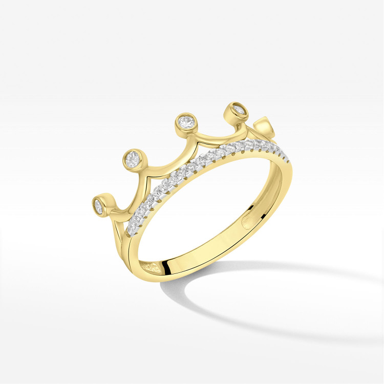 Pierścionek ze złota korona