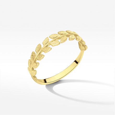 Pierścionek ze złota liście