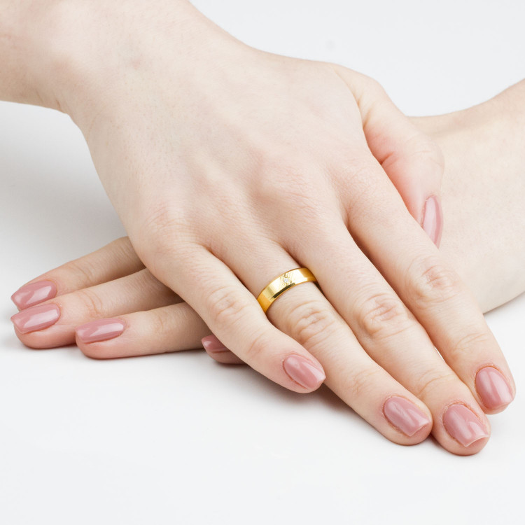 Obrączki ślubne z żółtego złota 5mm fazowane