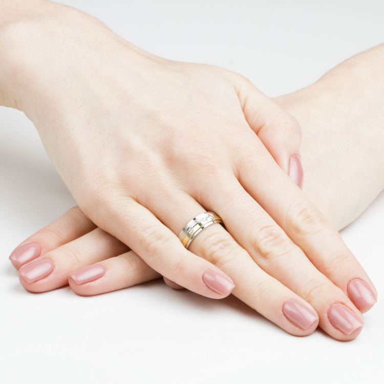 Obrączki ślubne z różowego złota 6mm fazowane