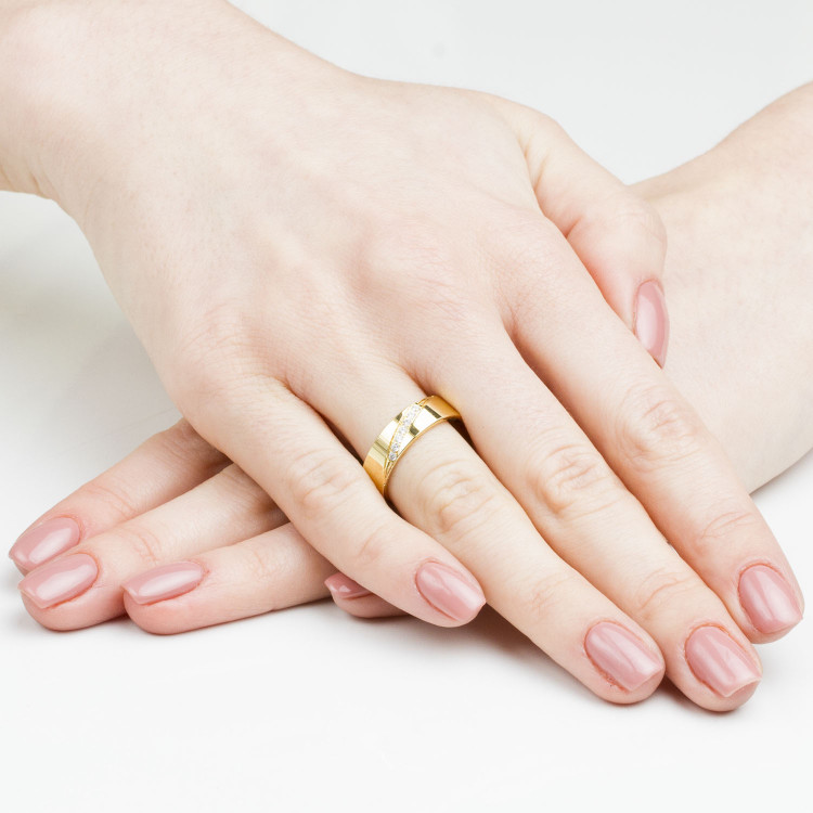 Obrączki ślubne z białego złota 5.5mm płaskie