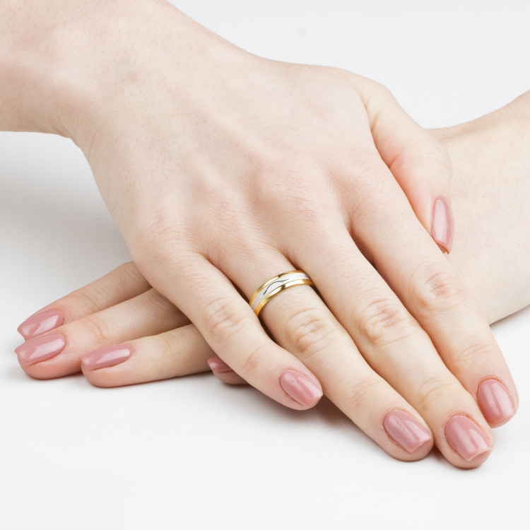 Obrączki ślubne z dwukolorowego złota 5mm