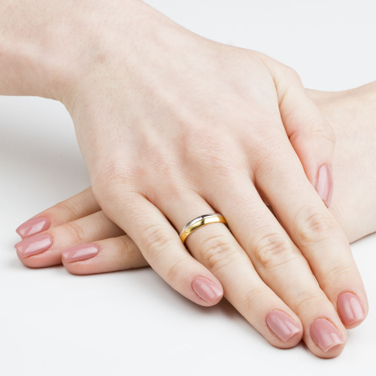 Obrączki ślubne z dwukolorowego złota 4mm