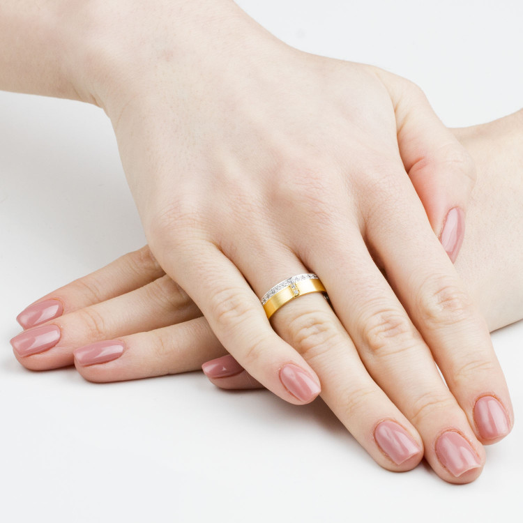 Obrączki ślubne z dwukolorowego złota 6mm