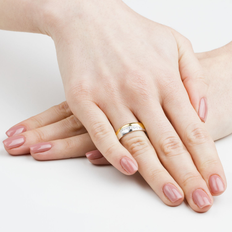 Obrączki ślubne z dwukolorowego złota 6mm