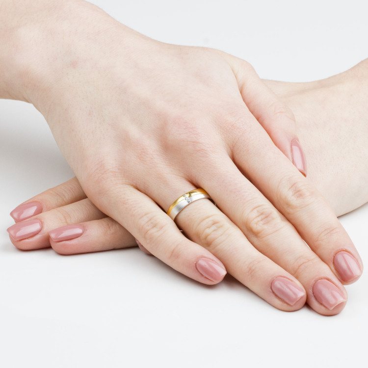 Obrączki ślubne z dwukolorowego złota 5mm