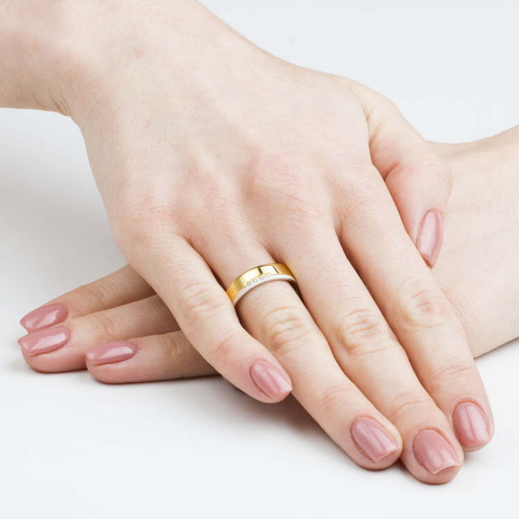 Obrączki ślubne z dwukolorowego złota 5,5  mm