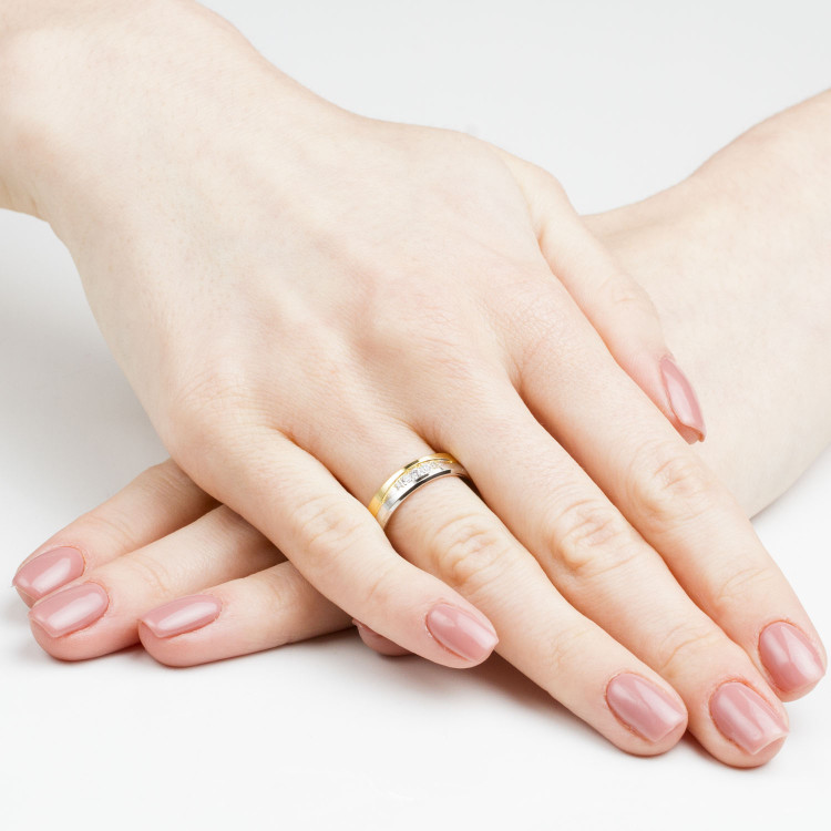 Obrączki ślubne z dwukolorowego złota 5mm