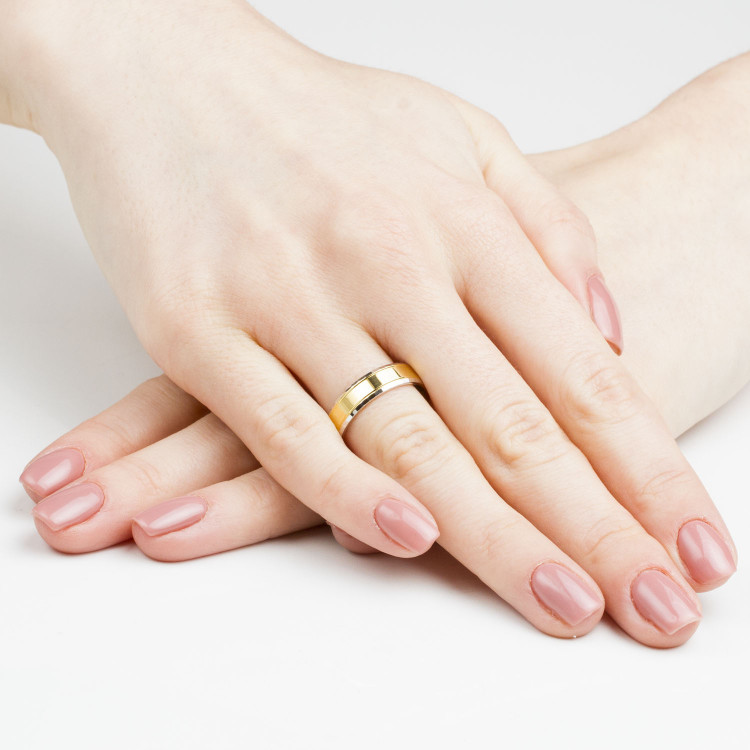 Obrączki ślubne z dwukolorowego złota 5mm