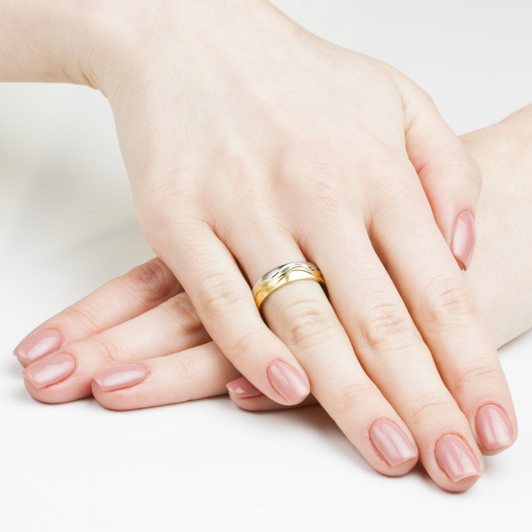 Obrączki ślubne z dwukolorowego złota 5.5mm