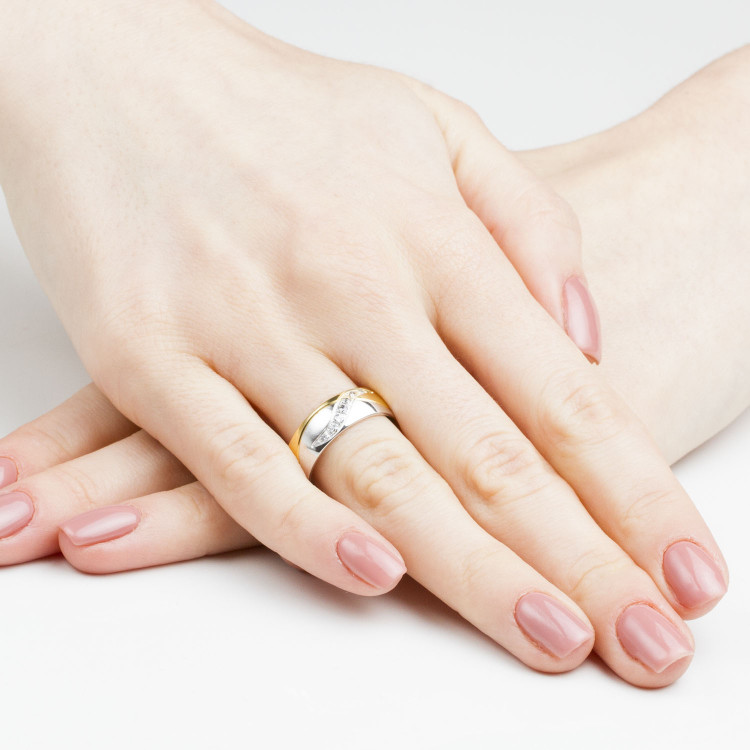 Obrączki ślubne z dwukolorowego złota 6.5mm