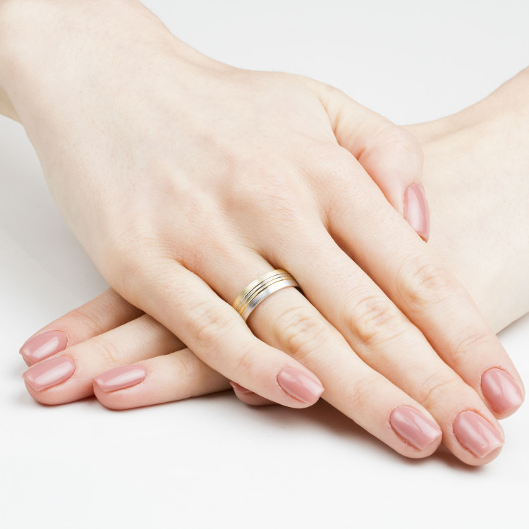 Obrączki ślubne z dwukolorowego złota 6mm