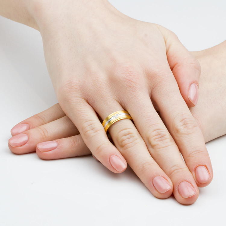 Obrączki ślubne z dwukolorowego złota 6.5mm